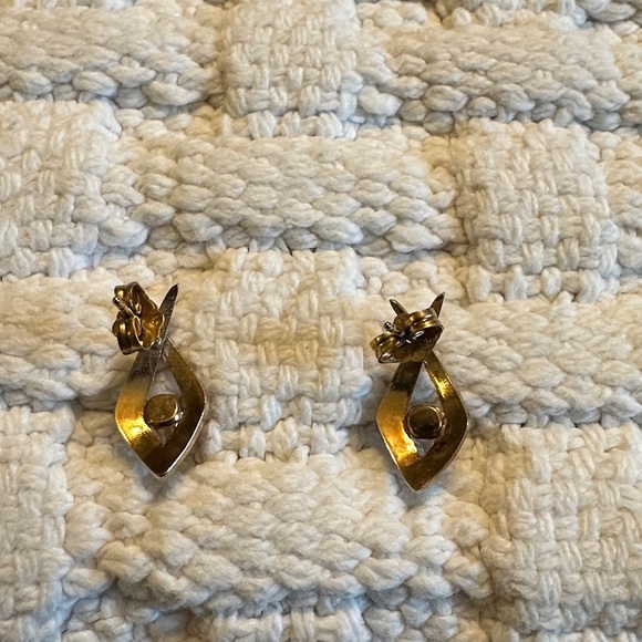 14K Gold FilledCubic Zirconia Earrings with 14K Gold Posts - Picture 3 of 5